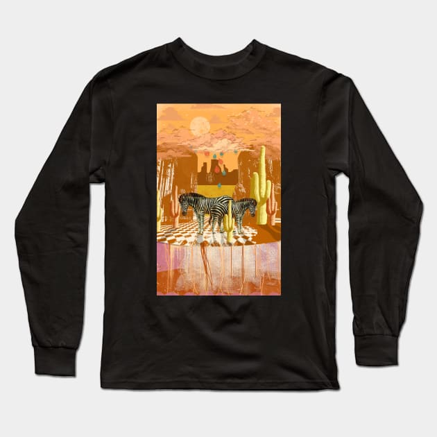 DESERT ZEBRA Long Sleeve T-Shirt by Showdeer